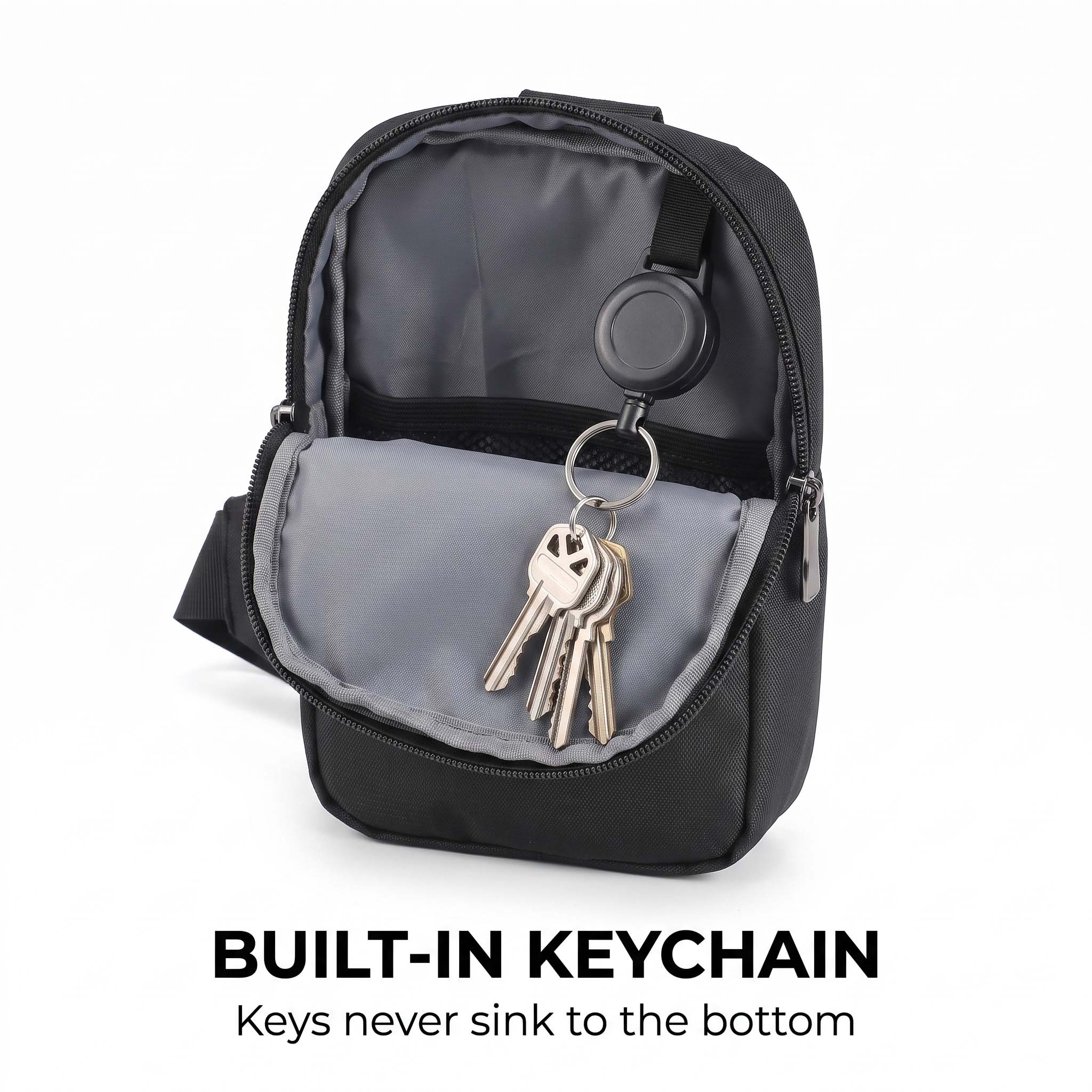 Built in keychain clip
