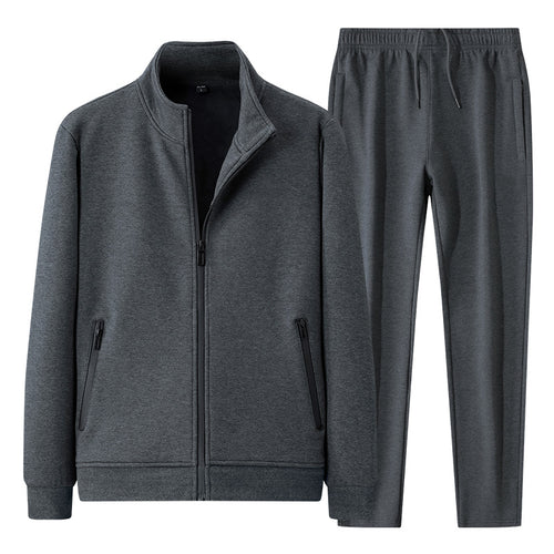 Men's Cotton Casual Suit Jacket and Trousers Set