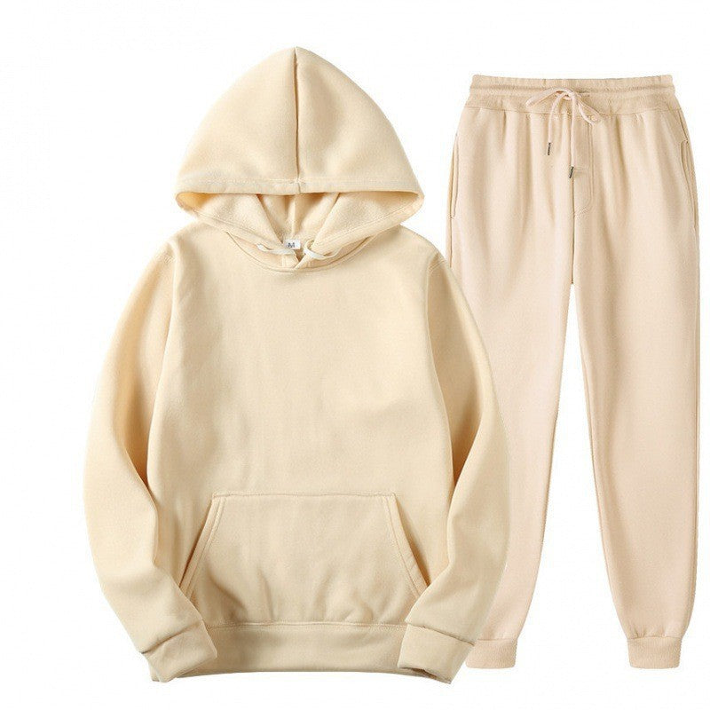 Mens Hooded Fleece-Lined Sweatshirt and Pants Set