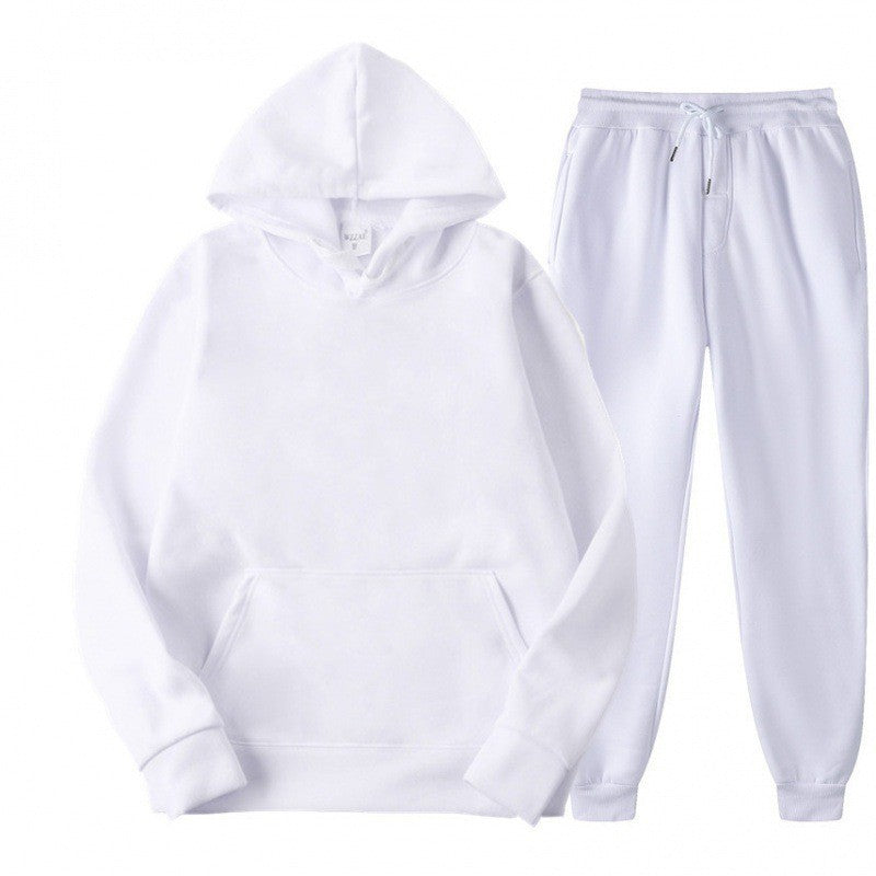 Mens Hooded Fleece-Lined Sweatshirt and Pants Set
