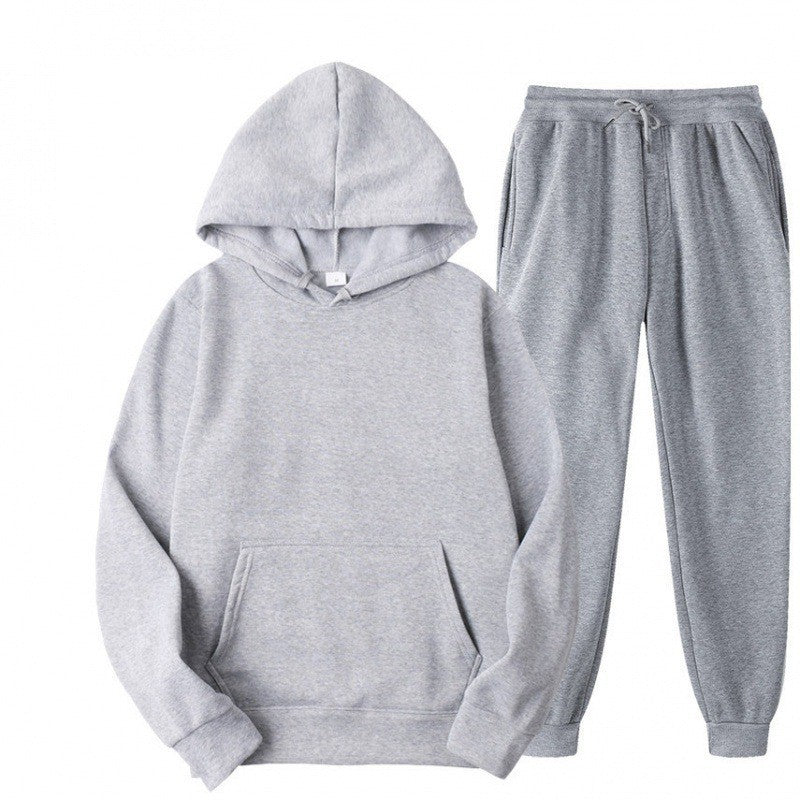 Mens Hooded Fleece-Lined Sweatshirt and Pants Set