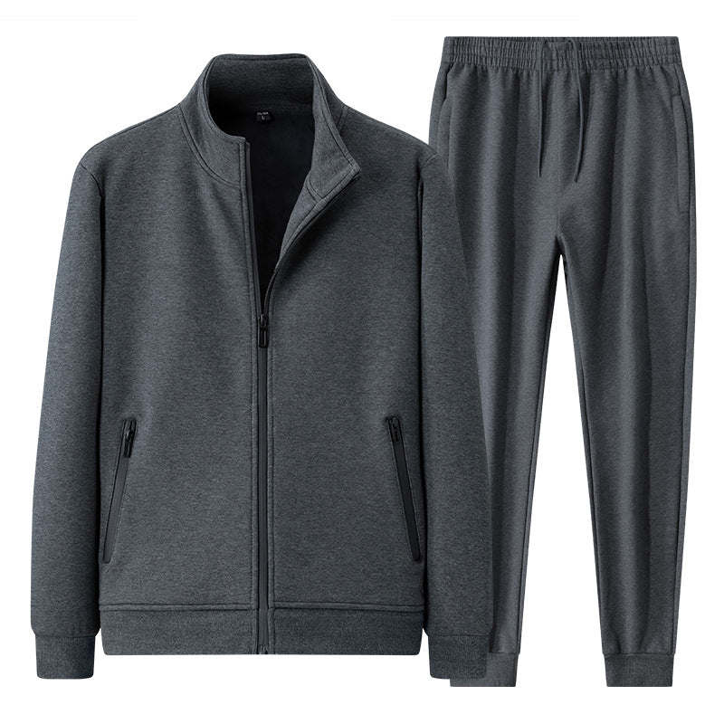 Men's Cotton Casual Suit Jacket and Trousers Set