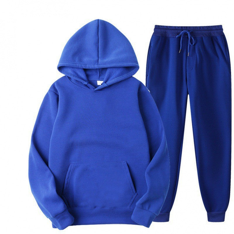 Mens Hooded Fleece-Lined Sweatshirt and Pants Set