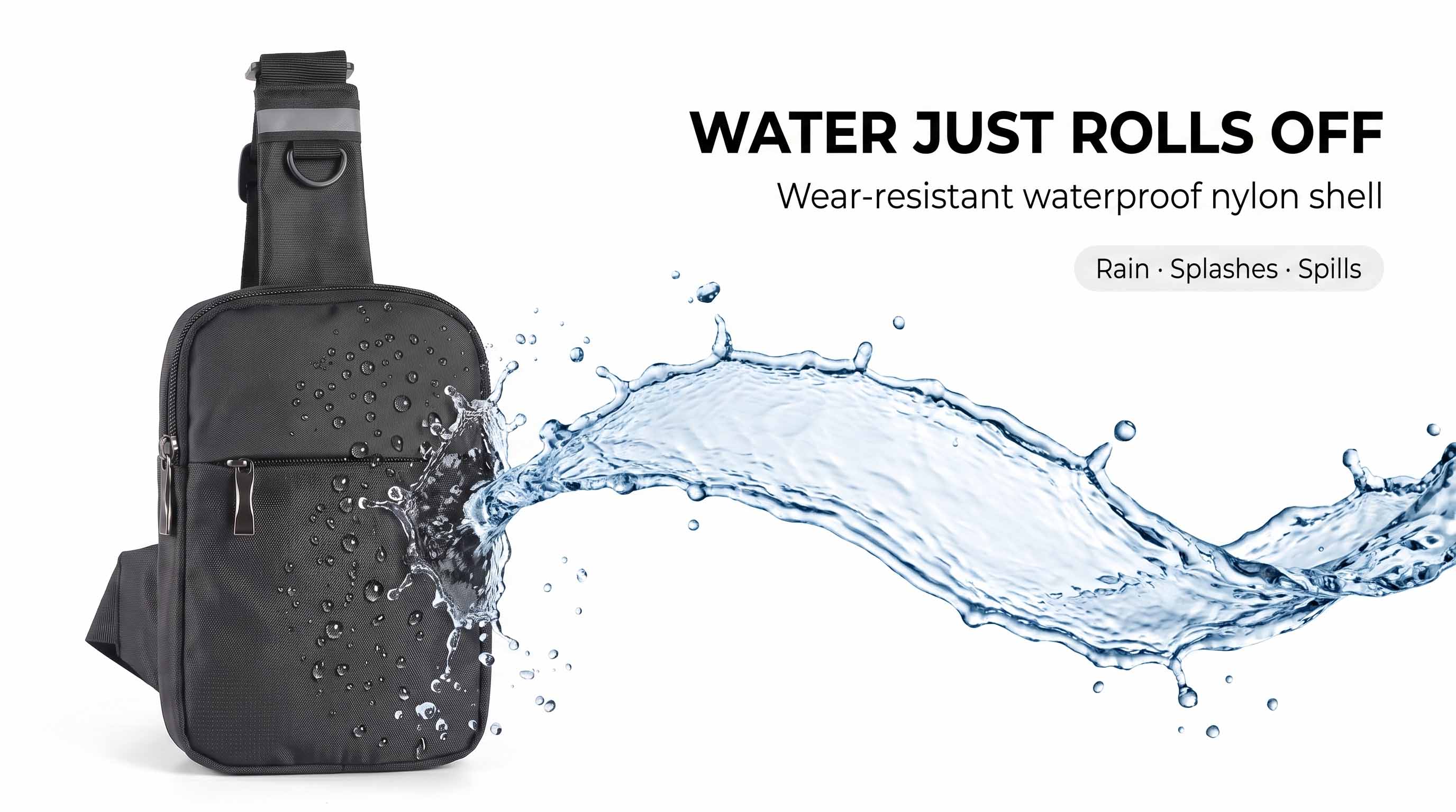 Waterproof nylon splash test